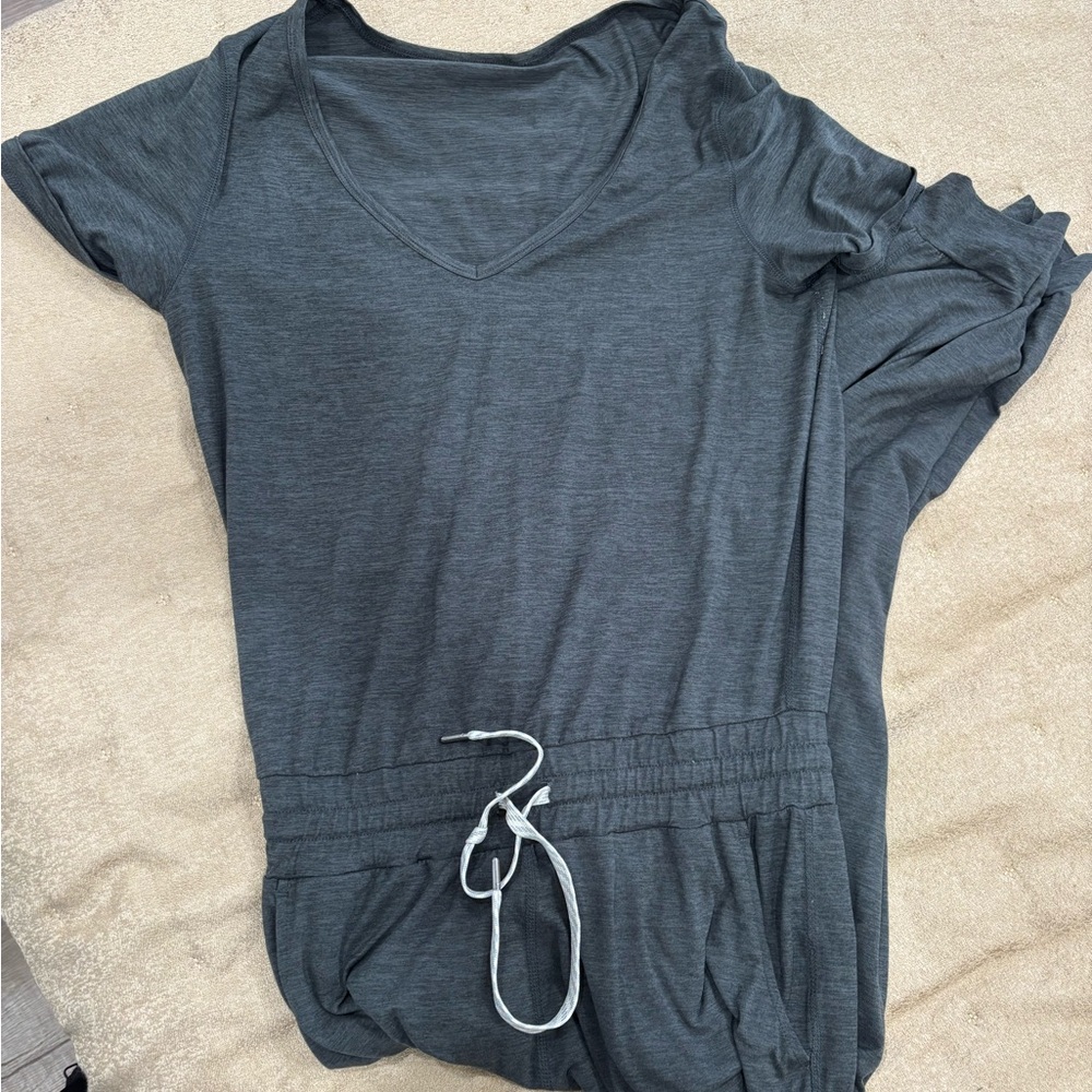 Vuori Dark Gray Short Sleeve Jumpsuit Romper